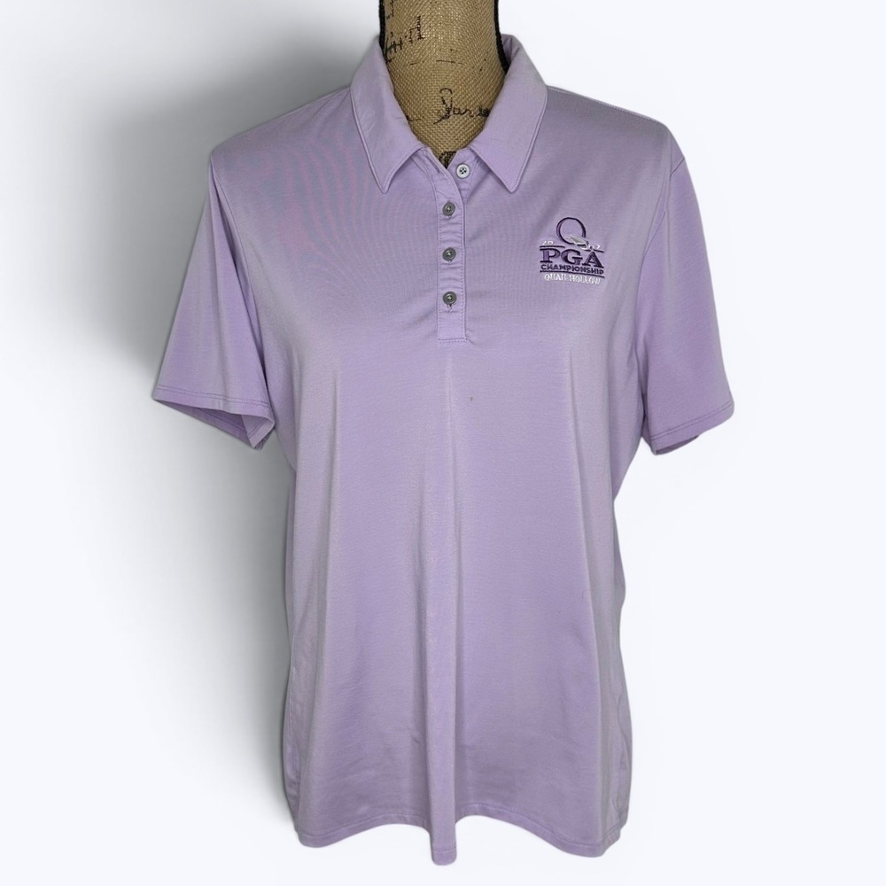 Adidas 2017 PGA Championship Quail Hollow Golf Polo Shirt Purple Womens XL